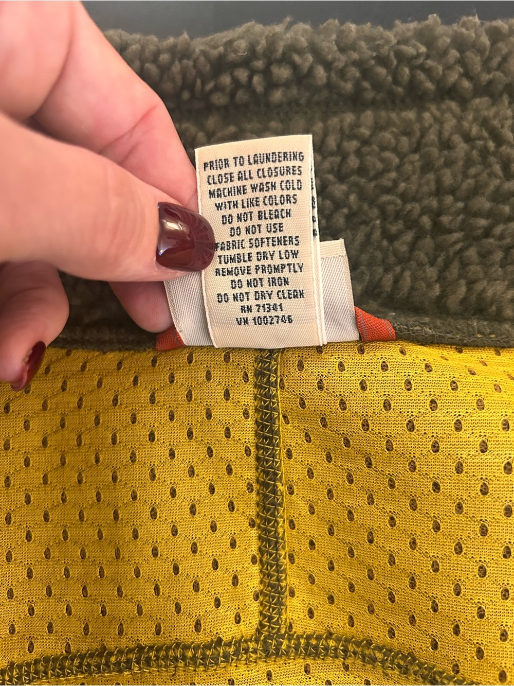 L.L. Bean Olive Green Teddy Fleece Jacket XXS - Picture 14 of 15